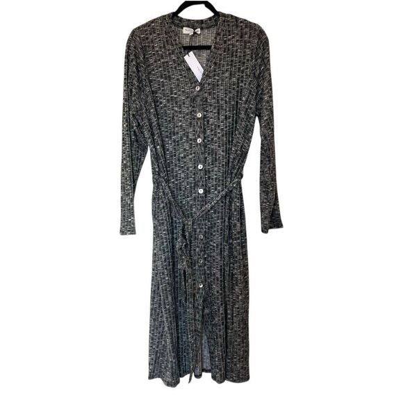 NEW Michael Stars Women’s Isa Ribbed Cardigan Black/White/Grey 2X - Picture 6 of 8